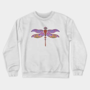 Boho Dragonfly Roses Paisley Dots Crewneck Sweatshirt